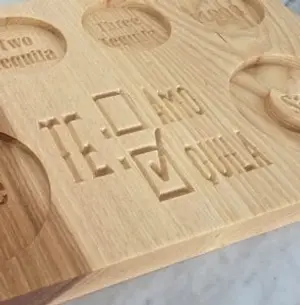 Tequila Shot Flight Board — Ambrosia Maple or Hickory, photo 5