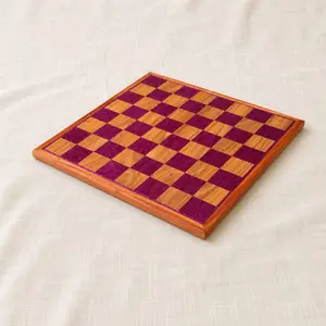 Figured Purpleheart & Canarywood Chess Board, Handmade in Canada, photo 2