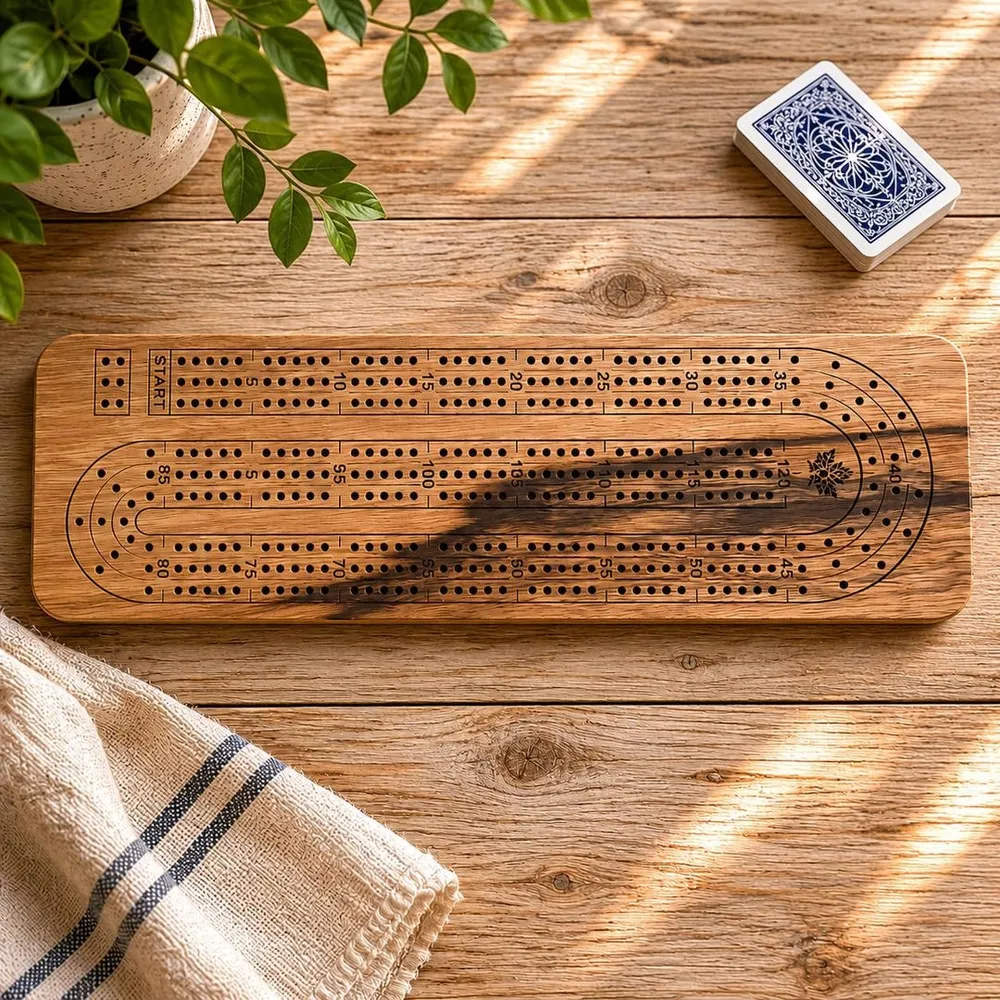 Black Limba Cribbage Board — Korina 3-Track (Ready to Play)