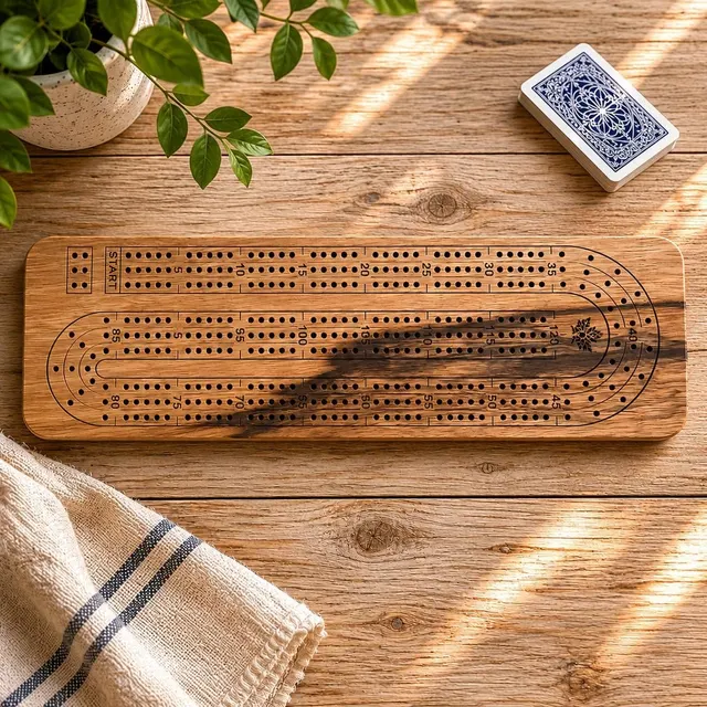 Black Limba Cribbage Board — Korina 3-Track (Ready to Play)