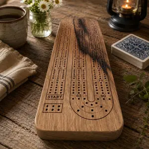 Black Limba Cribbage Board — Korina 3-Track (Ready to Play), photo 4