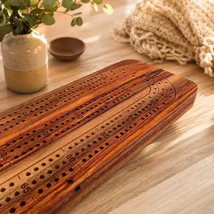 Canarywood Cribbage Board — 3-Track Game Set (Ready to Play), photo 3