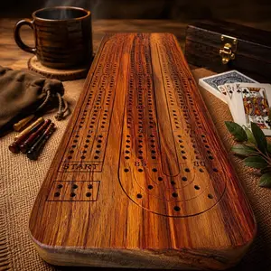 Canarywood Cribbage Board — 3-Track Game Set (Ready to Play), photo 5