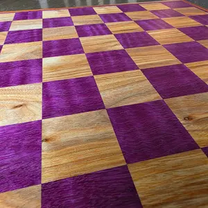 Figured Purpleheart & Canarywood Chess Board, Handmade in Canada, photo 4