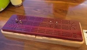 Cribbage Board with Magnetic Storage Base — Padauk & Ash (Ready to Play), photo 6