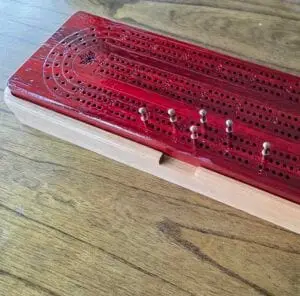 Cribbage Board with Magnetic Storage Base — Padauk & Ash (Ready to Play), photo 4