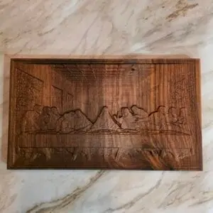 Last Supper Wall Art — Solid Black Walnut, 3D Carved, photo 3